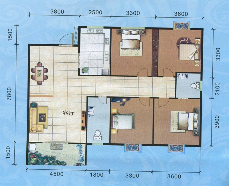 东升花苑四期27栋202户型户型图