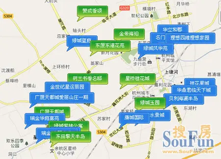 临平板块楼盘分布图
