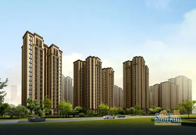 爵领欧城2期香榭丽舍组团外立面效果图