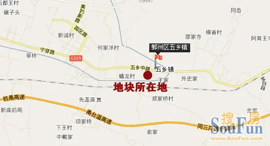 位于鄞州区五乡镇,东面至规划道路,西面至地块界线,南面至五乡西路