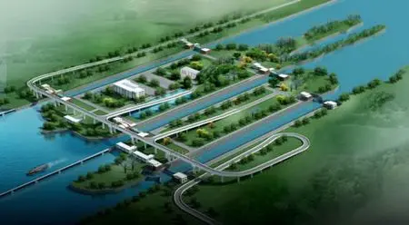 位于京杭运河入江口的最后一个梯级枢纽——施桥船闸下游