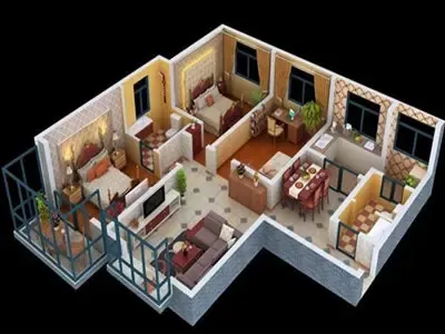 3d户型图展示 精美的户型设计完美的展现在眼前