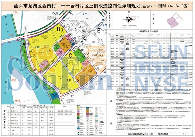  汕头市龙湖区西南村 - 十一合村 三旧改造控制性详细规划>批前