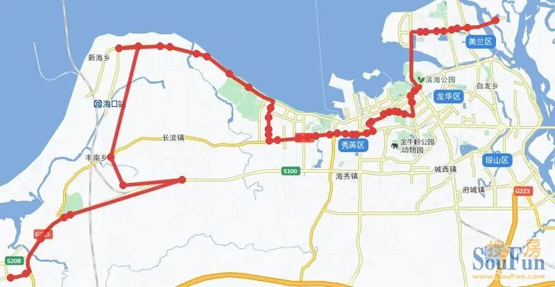 海口公交57路公交路线