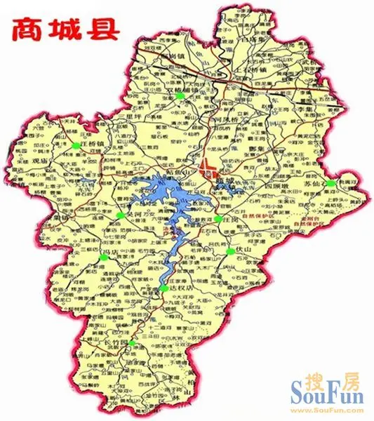山店乡,朱堂乡,铁铺镇,灵山镇,彭新镇,定远乡,高店乡,楠杆镇;新县