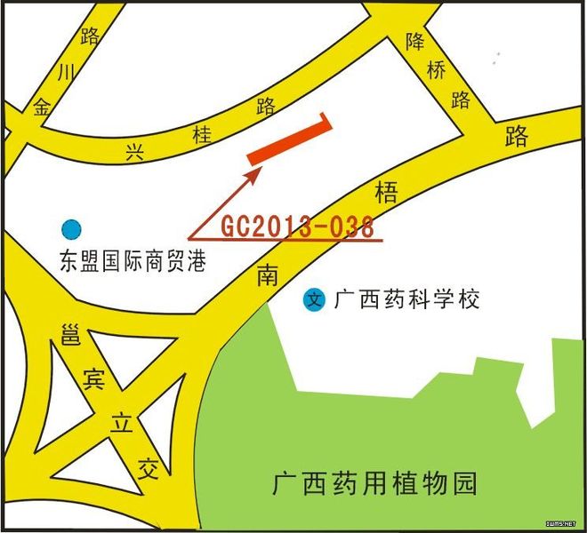 兴宁区昆仑大道GC2013-038地块位置示意图