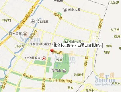 北仑长江路东、四明山路北宅地位置