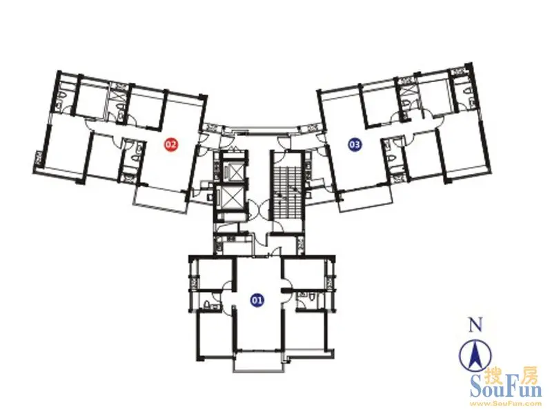 海逸城邦逸景轩楼王户型点评 双套间南向三面采光-江门新房网-房天下