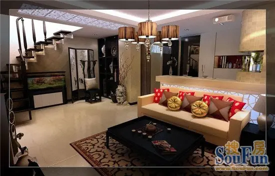 喜庆红色装扮美婚房 方大胜景132平pk143平装修(图)