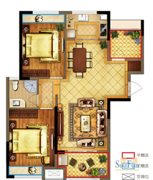 经济适用房or舒适小三房 禹洲 广场85和97平户型任你选