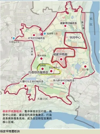 华润·万象城,九龙外滩广场等,是九龙坡区的行政,商贸中心