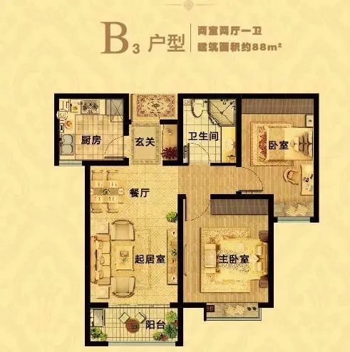 小户型户型图大全80平户型图赏析