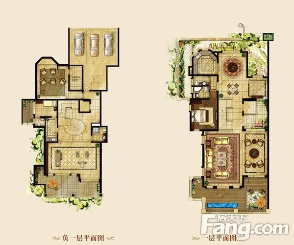红星威尼斯庄园573㎡天玺官邸双拼户型鉴赏