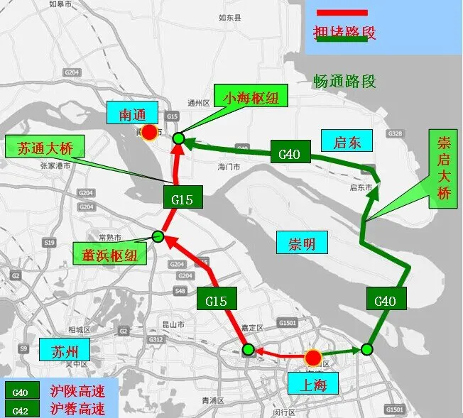 苏通大桥推荐线路