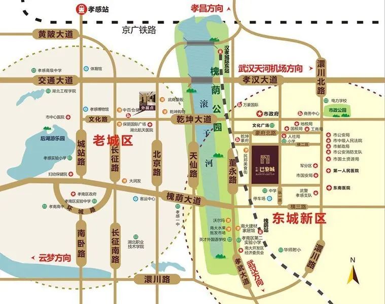 孝感中都巴黎城区位图