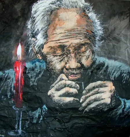 沧桑刻在脸 慈爱藏于心--著名国画家房贻德母亲系列作品赏析