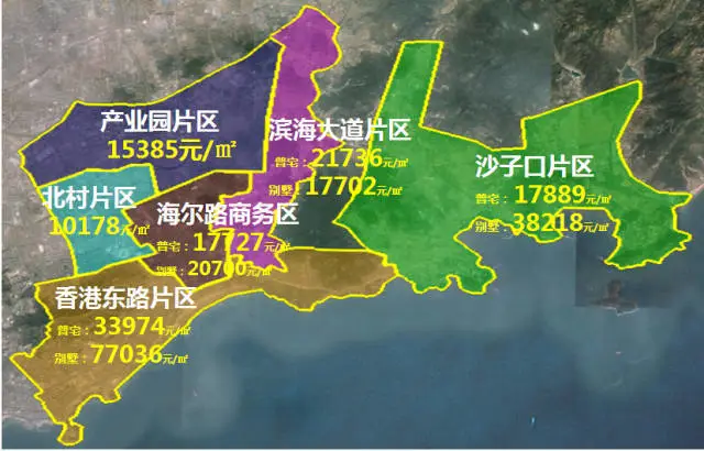 2014年青岛市场板块均价地图