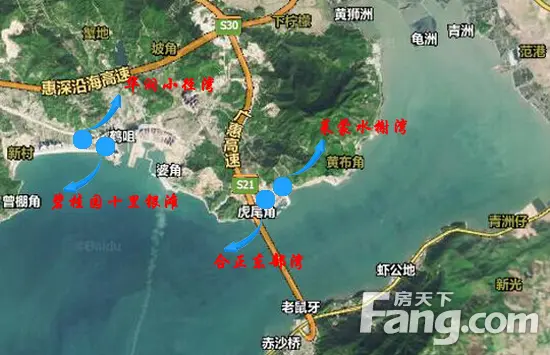 楼盘名称:华润小径湾,碧桂园十里银滩,合正东部湾,莱蒙水榭湾