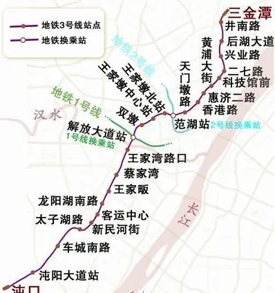 武汉地铁3号线站点规划图