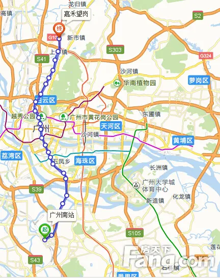 广州2号线线路图全汇集南北贯穿4区