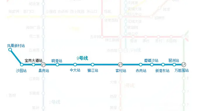 广州8号线线路图广州8号线各站点介绍
