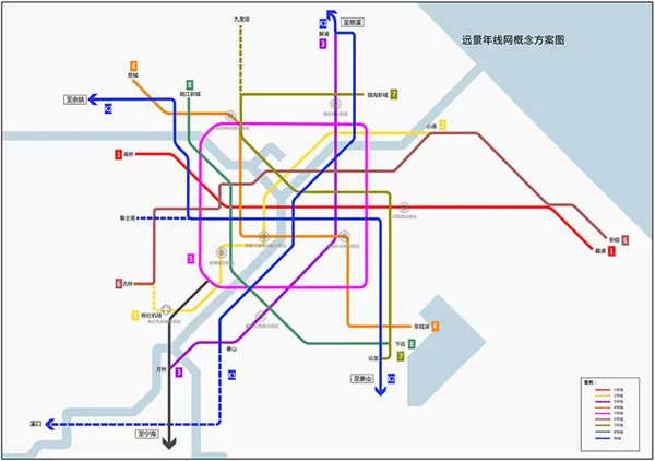 规划上说,宁波轨道交通的远景线网,总体要呈现"一环两快七射"的布局