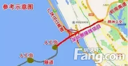 届时,深中通道将通过连接线实现在深圳,中山及广州南沙登陆,为双向八