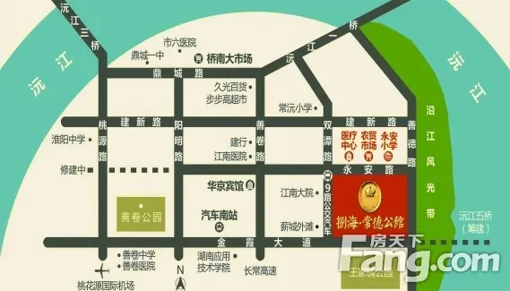 项目距离沅江风光带仅百米之遥,随着风光带的逐步建设,日后业主可在此
