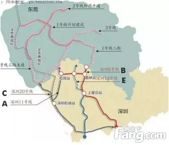 作为东莞深圳的交通枢纽,除却r2线外,东莞r3线将贯穿长安,在深圳宝安