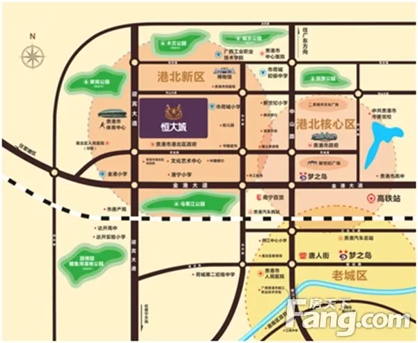 贵港恒大城区位图