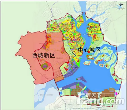 西城新区与湛江 城区的关系