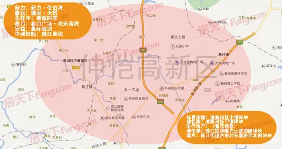 房企分布仲恺区域图