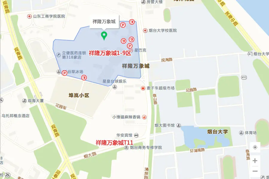 东至清泉路,西至观海路,北至泉韵南路,南至烟大路,东临大海和烟台大学