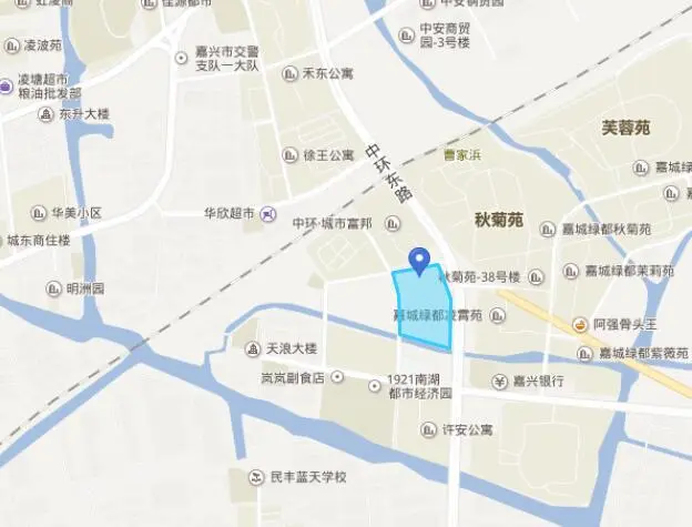 嘉兴市南湖区南湖街道,东至中环东路(规划高架快速路,南至许安港河道