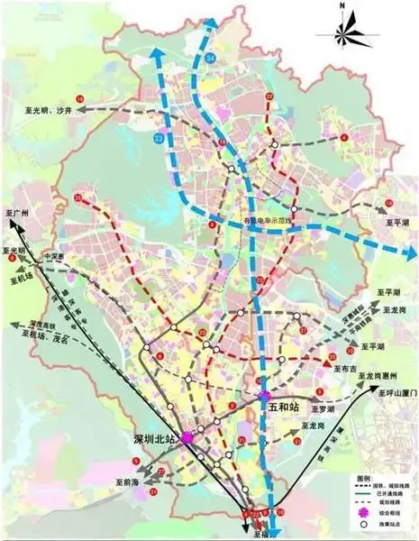 龙华区交通轨道网规划图