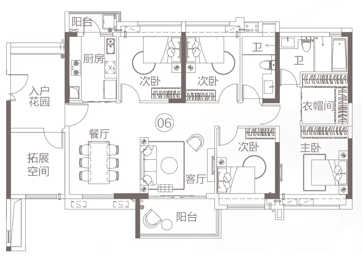 建筑面积约139㎡的五室两厅两卫一厨
