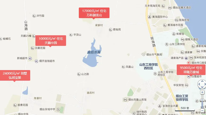 邮编:264600 塔山南路东段位置示意如下,该路段连同新建的竹林南路,将