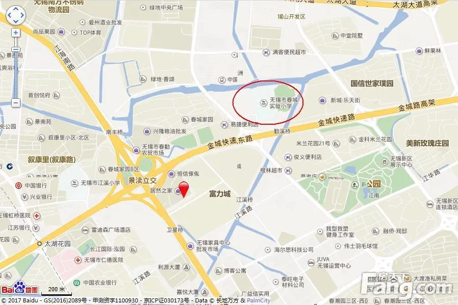 目前新吴区的春城 扩建,该项目位于无锡市新吴区江溪街道金城路以北