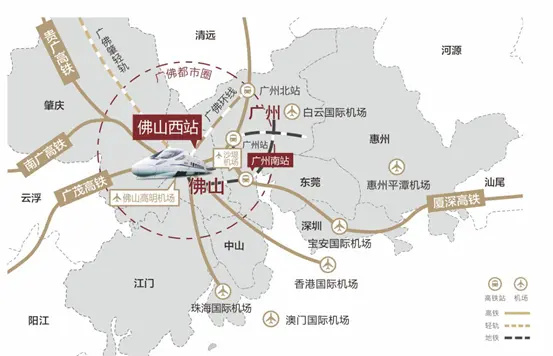(佛山西站交通示意图)