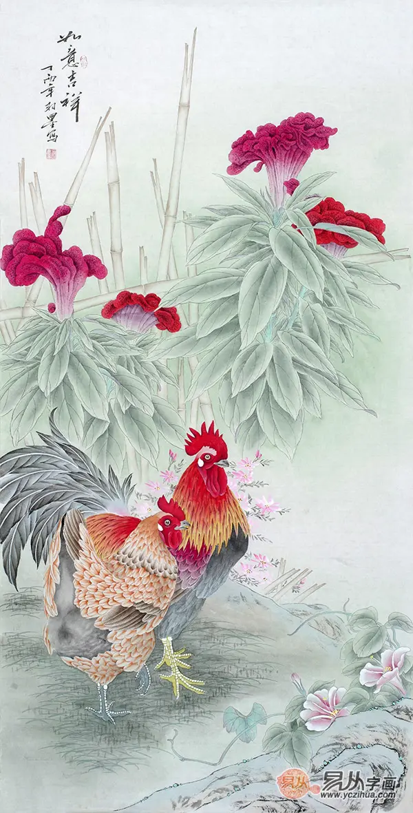 春节送亲朋好友什么礼物 国画雄鸡前程似锦