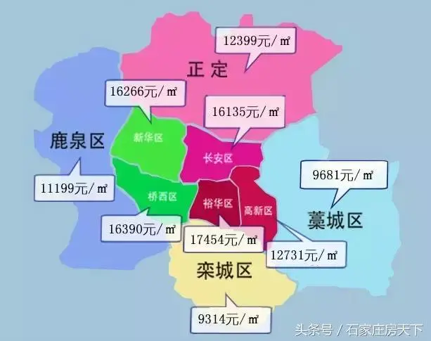 石家庄房价地图发布,1791个小区房价一览!最贵34220元