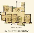 御景豪庭户型m户型 4室2厅3卫1厨