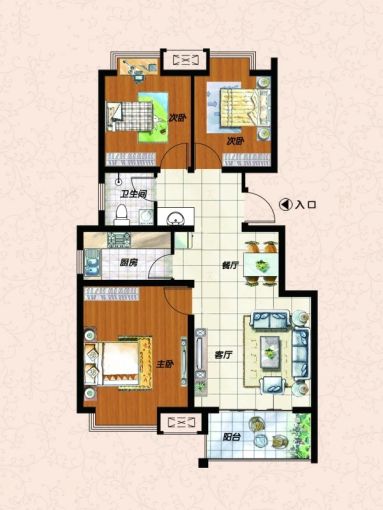 东昌府西湖馨苑96平方米 3室2厅1卫