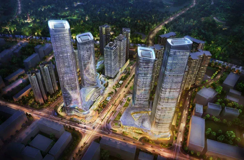 成都ICC天曜效果图鸟瞰夜景图 成都ICC天曜效果图鸟瞰夜景图