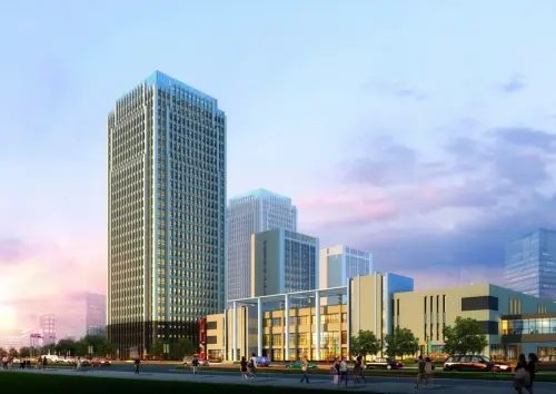 现代光谷世贸 效果图远景图