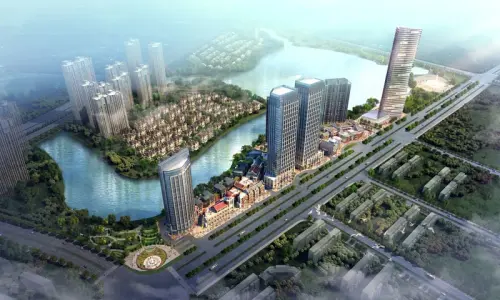 晋江世茂御龙湾效果图曼哈顿·第9湾区鸟瞰图