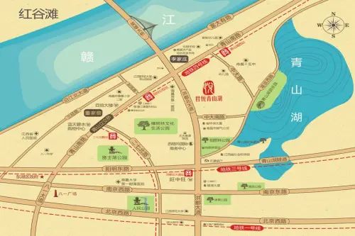 君悦青山湖位于南昌东湖区主城区,洪都北大道1187号,项目总建筑面积约