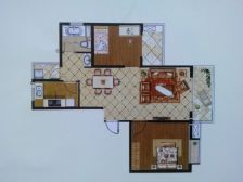 龙河小区 多层一楼 三室两厅简单装修 带15平方车库