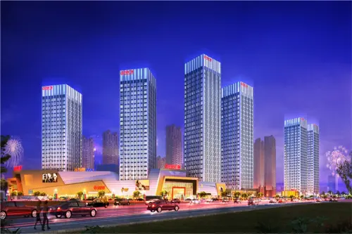 瑶海万达广场效果图大商业透视夜景
