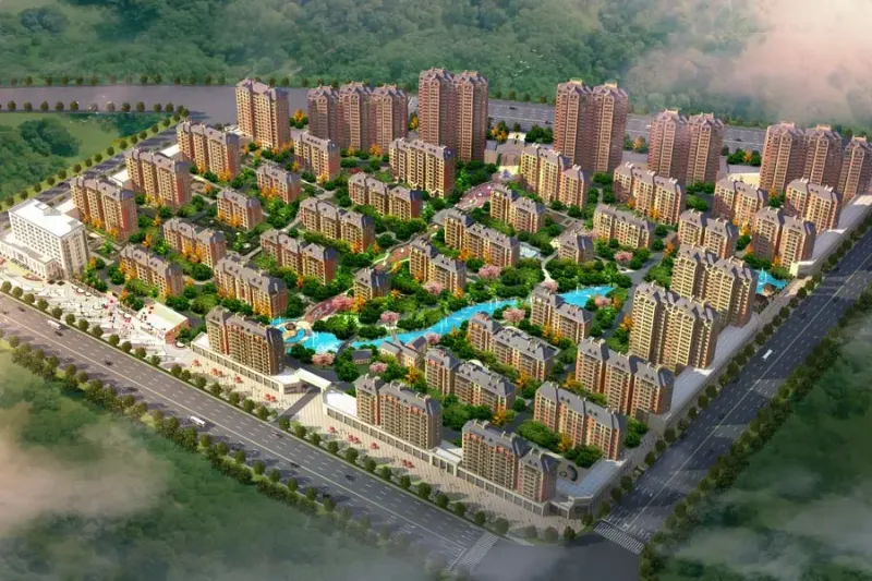 温莎玫瑰公馆效果图鸟瞰图 温莎玫瑰公馆效果图鸟瞰图
